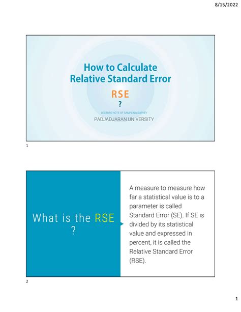 calculate relative standard error.
